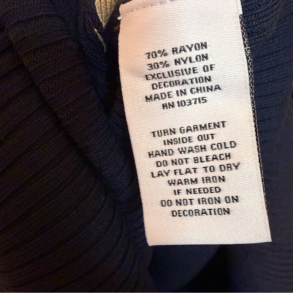 Nanette Lepore Navy and Tan Button Sweater Maxi Dress - Picture 7 of 7